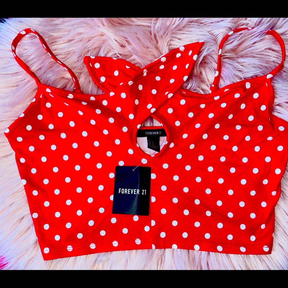 NWT Forever 21 Polka Dot Crop Top